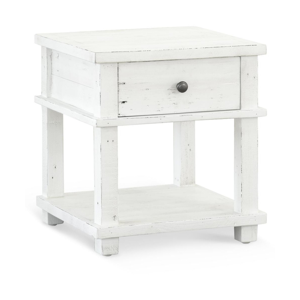 Table De Chevet 1 Tiroir Bois Blanc 50x50x55cm