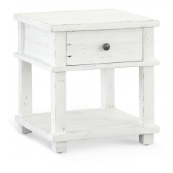 Table De Chevet 1 Tiroir Bois Blanc 50x50x55cm