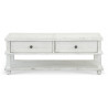 Table Basse 2 Tiroirs Bois Blanc 120x60x45cm