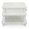 Table Basse 2 Tiroirs Bois Blanc 120x60x45cm