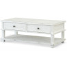 Table Basse 2 Tiroirs Bois Blanc 120x60x45cm