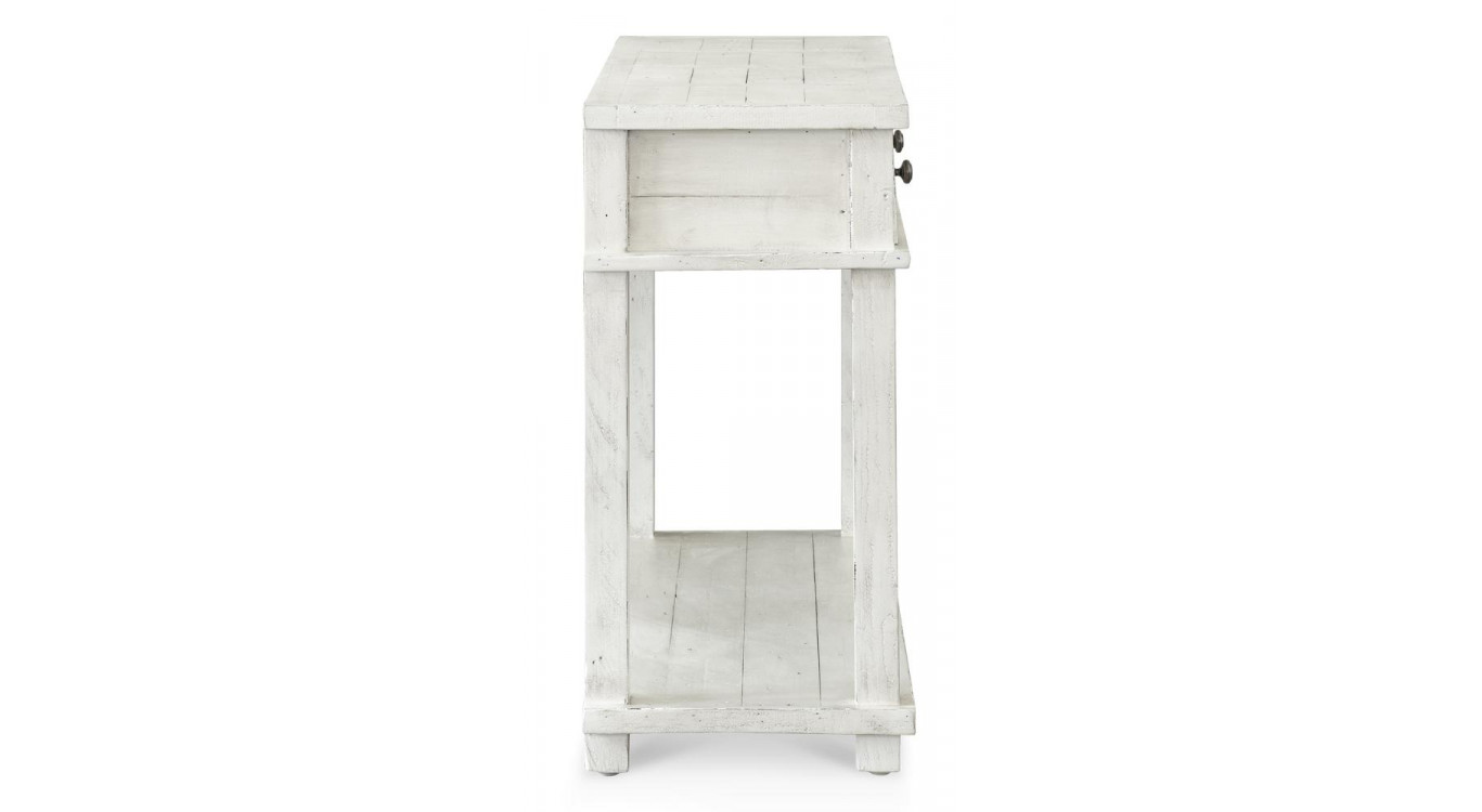 Console 3 Tiroirs Bois Blanc 128x38x80cm