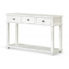 Console 3 Tiroirs Bois Blanc 128x38x80cm