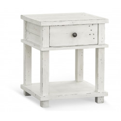 Table De Chevet 1 Tiroir Bois Blanc 50x45x60cm