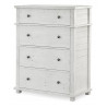 Commode 4 Tiroirs Bois Blanc 90x45x115cm