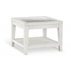 Table De Chevet Bois Blanc 60x60x55cm