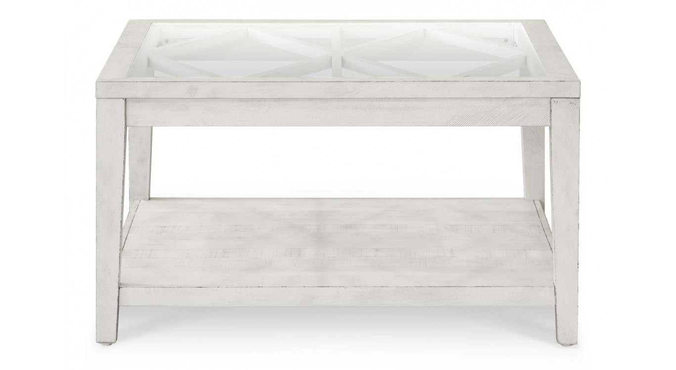 Table Basse Bois Blanc 100x100x45cm