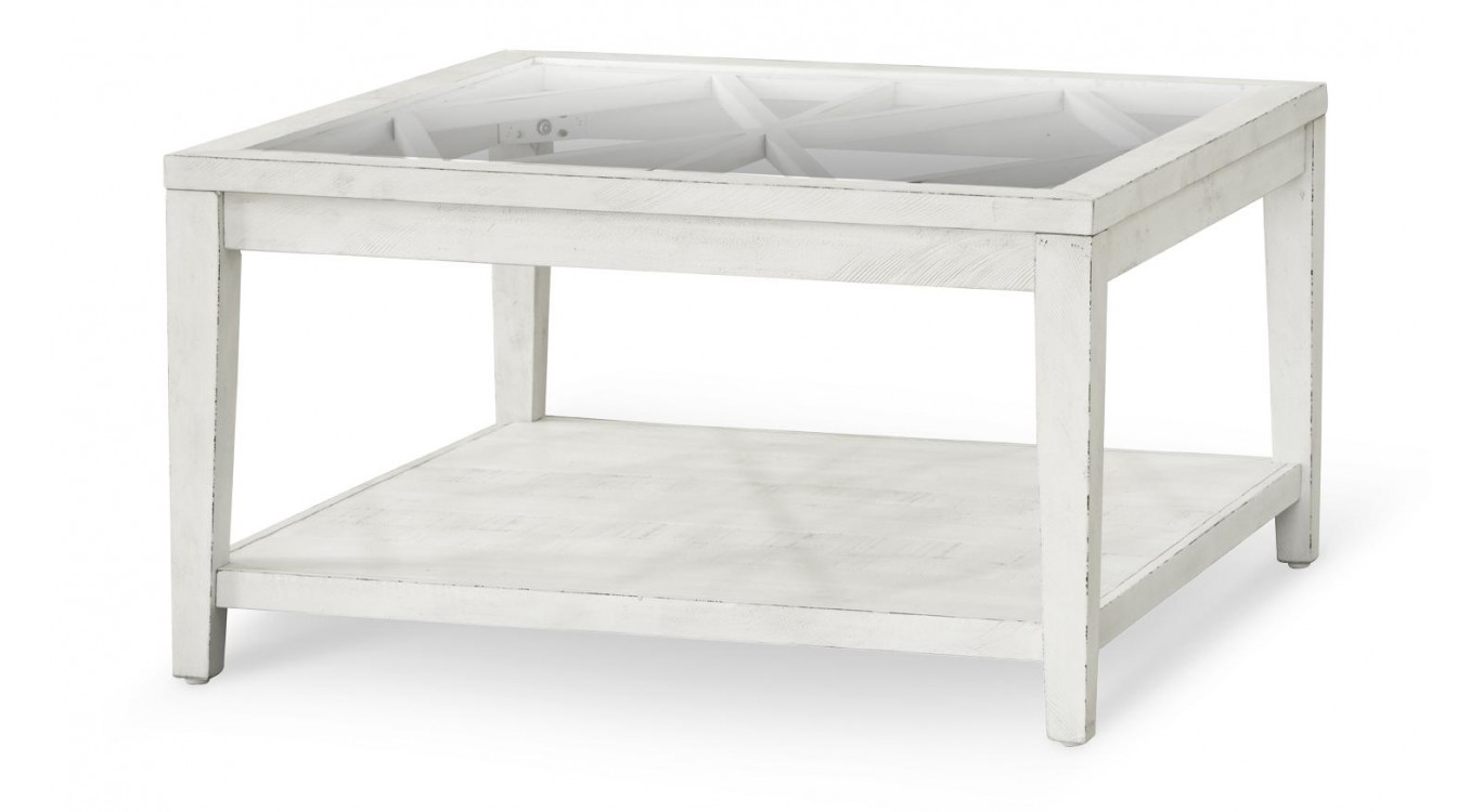 Table Basse Bois Blanc 100x100x45cm