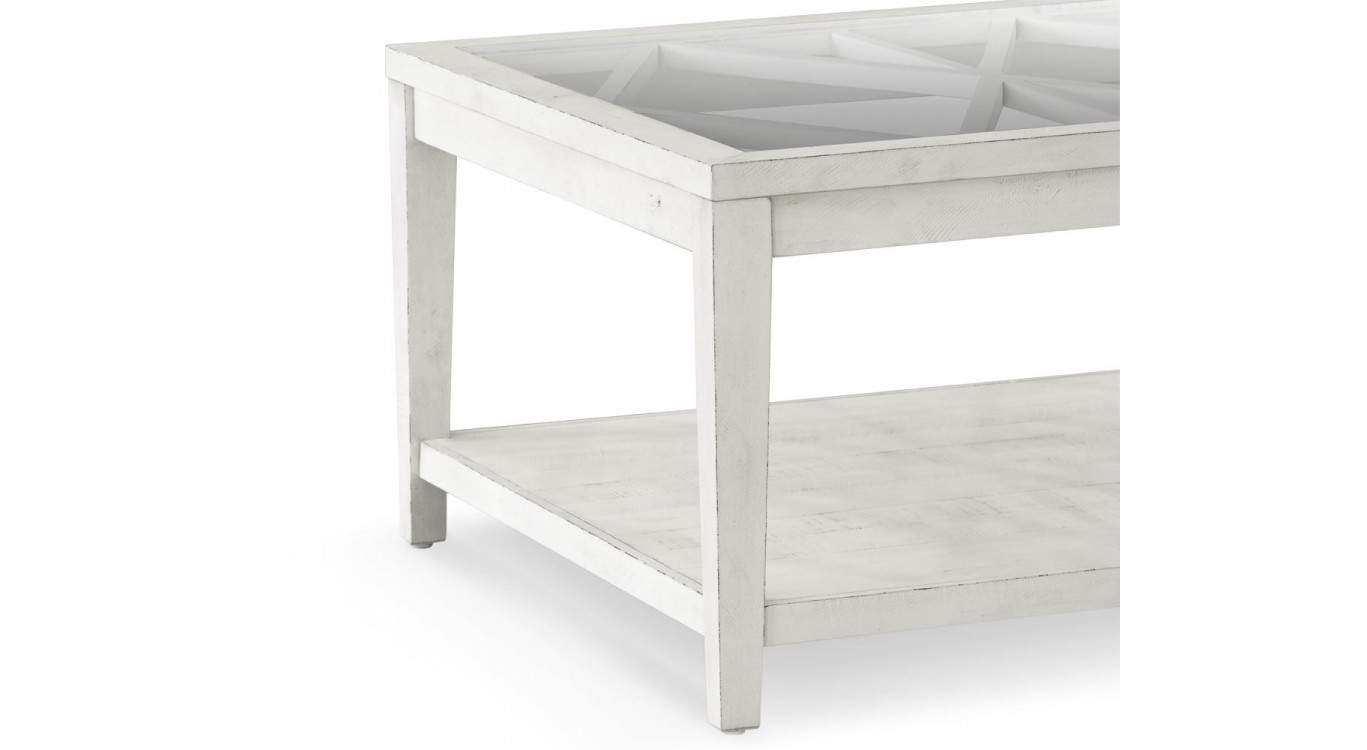 Table Basse Bois Blanc 100x100x45cm