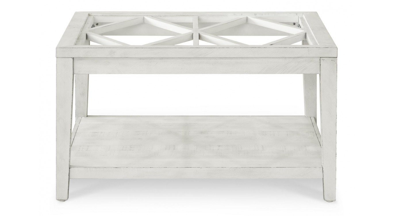 Table Basse Bois Blanc 100x100x45cm