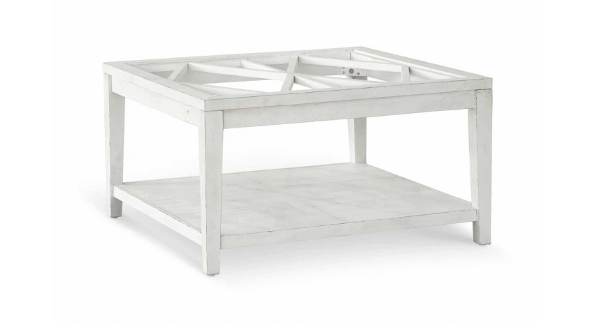 Table Basse Bois Blanc 100x100x45cm