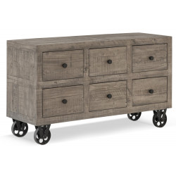 Commode Roues Bois 147x45x84cm