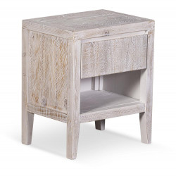 Table De Chevet Bois Gris 45x35x55cm