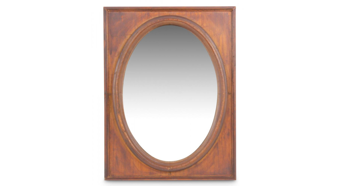 Miroir Ancien Oval Vertical Bois 55.5x3.5x72.5cm