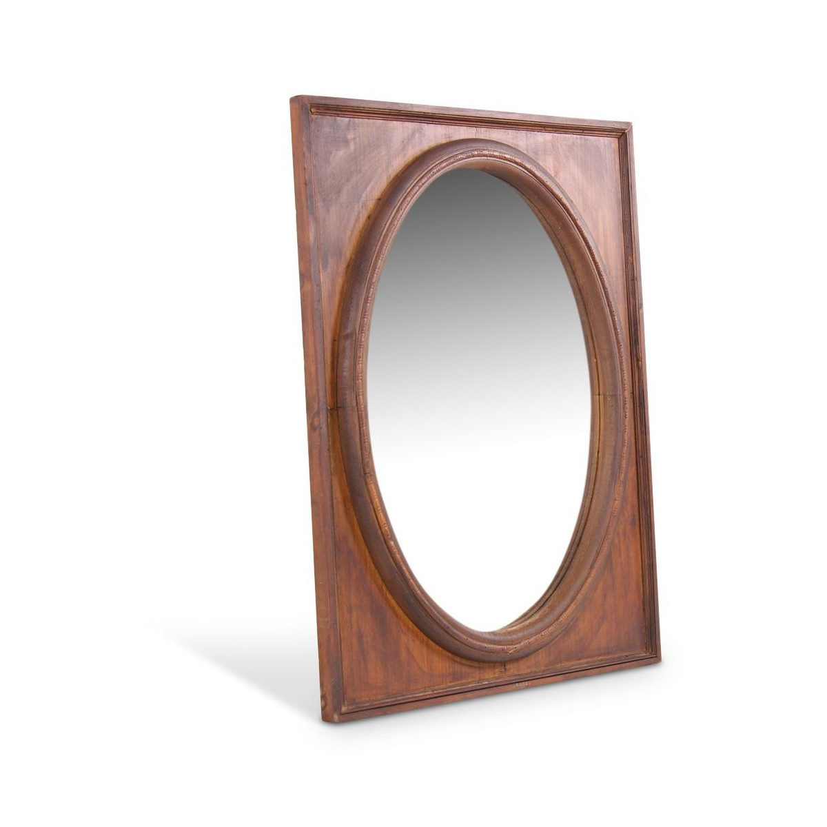 Miroir Ancien Oval Vertical Bois 55.5x3.5x72.5cm