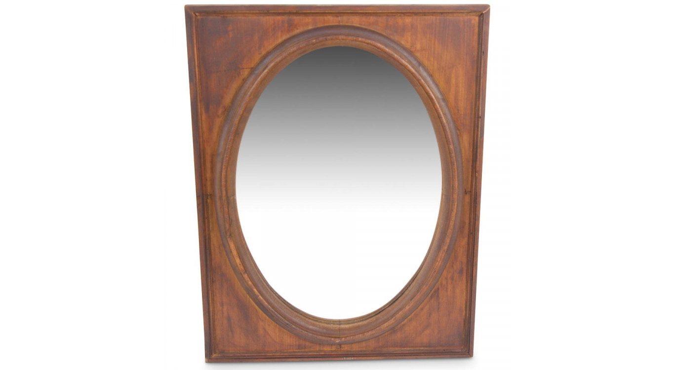 Miroir Ancien Oval Vertical Bois 55.5x3.5x72.5cm