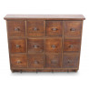 Etagère Murale Semainier Chiffonnier Grainetier Bois 12 Tiroirs 58x13x51cm