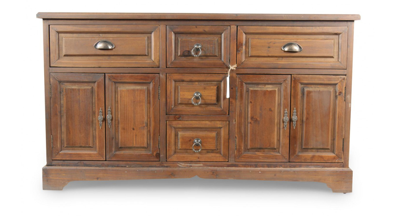 Buffet 5 Tiroirs Bois 124.5x33.5x72cm