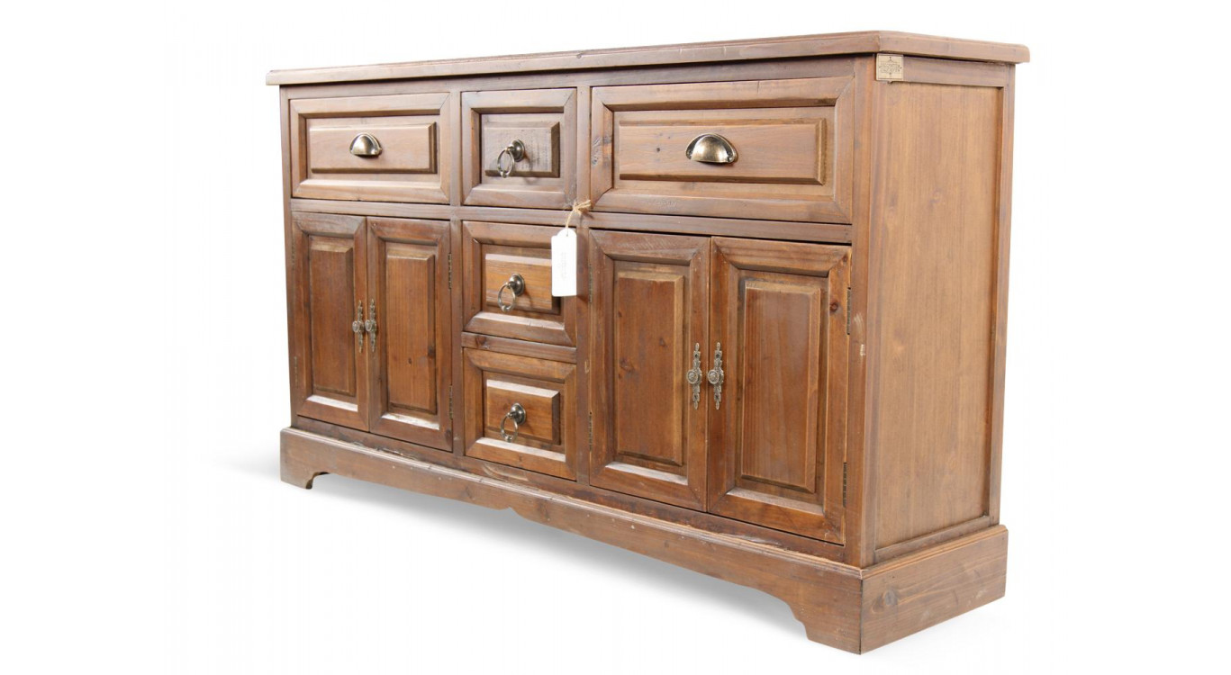 Buffet 5 Tiroirs Bois 124.5x33.5x72cm