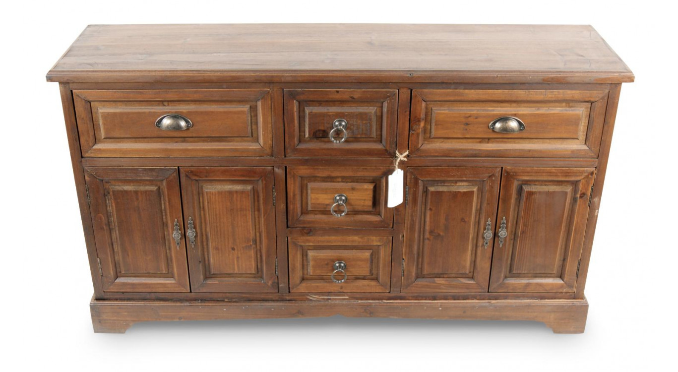 Buffet 5 Tiroirs Bois 124.5x33.5x72cm