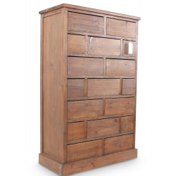 Chiffonnier 17 Schubladen Holz Nu 75.5x34x116cm