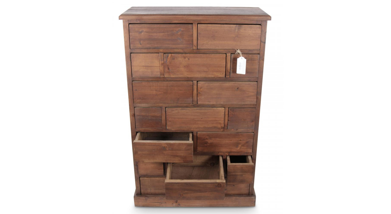 Chiffonnier 17 Schubladen Holz Nu 75.5x34x116cm