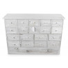 Commode Grainetier 18 Tiroirs Bois Cerusé Blanc 120x35x85cm