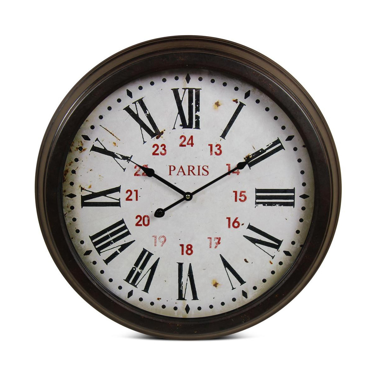 Horloge Ancienne Murale Paris Métal Blanc 58cm