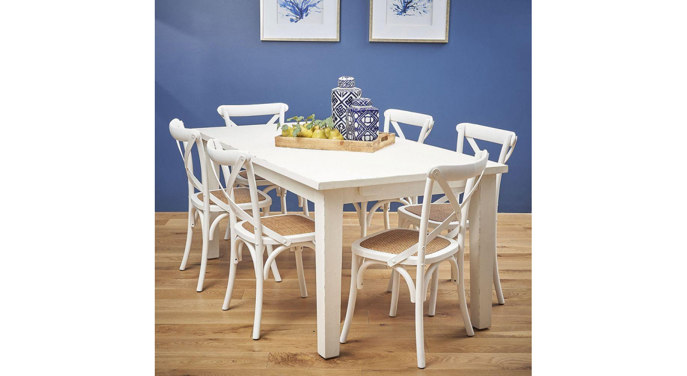 Table à Manger Bois Blanc 140-180x95x78.5cm