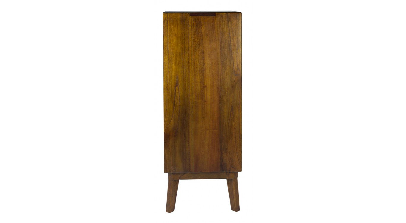 Chiffonnier 4 Tiroirs Bois Bronze Marron 60x45x125cm