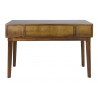 Bureau 2 Tiroirs Bois Bronze Marron 120x55x76cm