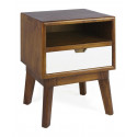 Table De Chevet 1 Tiroir Bois Bronze Marron 45x40x55cm