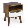 Table De Chevet 1 Tiroir Bois Bronze Marron 45x40x55cm