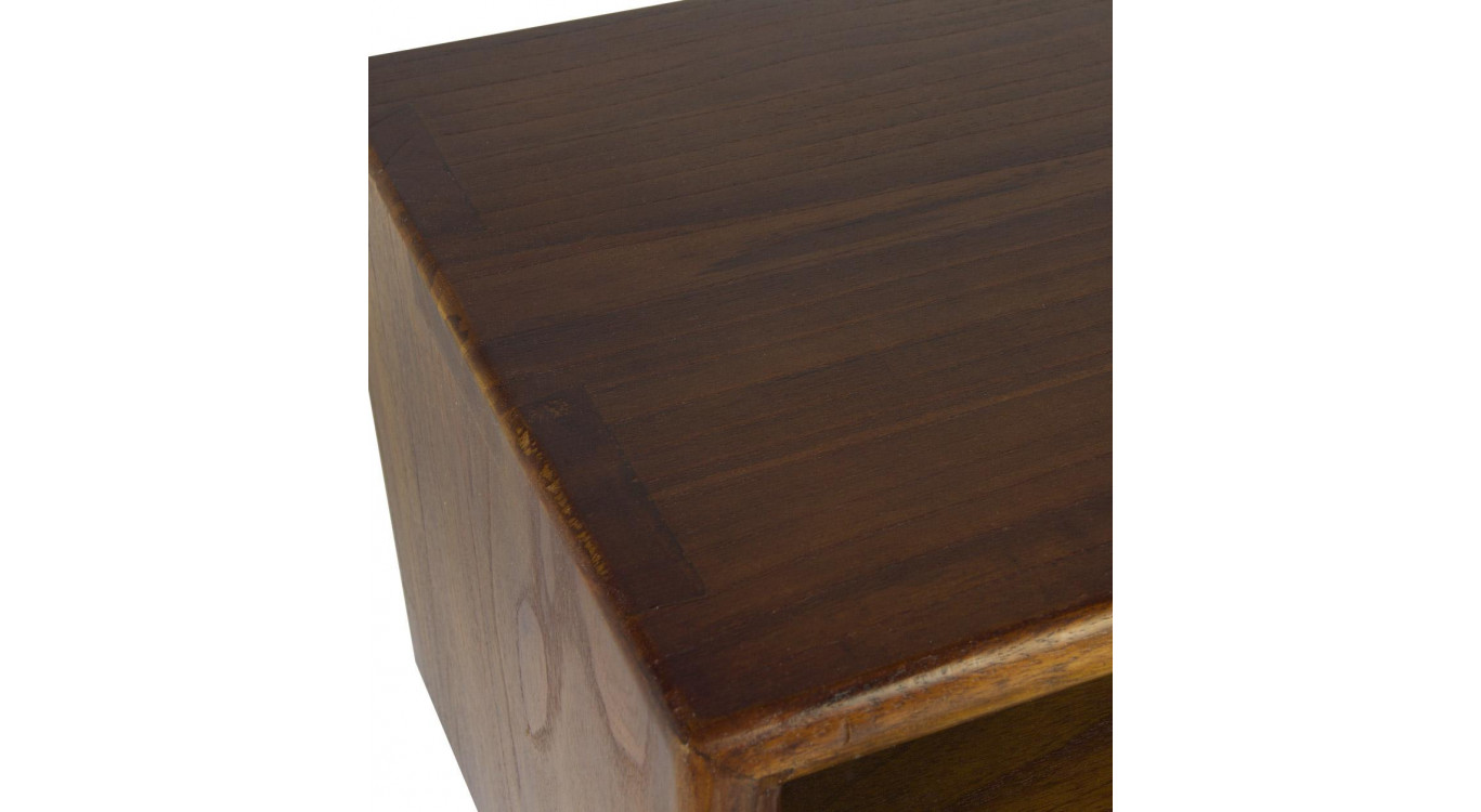 Table De Chevet 1 Tiroir Bois Bronze Marron 45x40x55cm