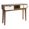 Console 3 Tiroirs Bois Bronze Marron 110x30x80cm