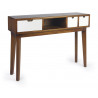 Console 3 Tiroirs Bois Bronze Marron 110x30x80cm