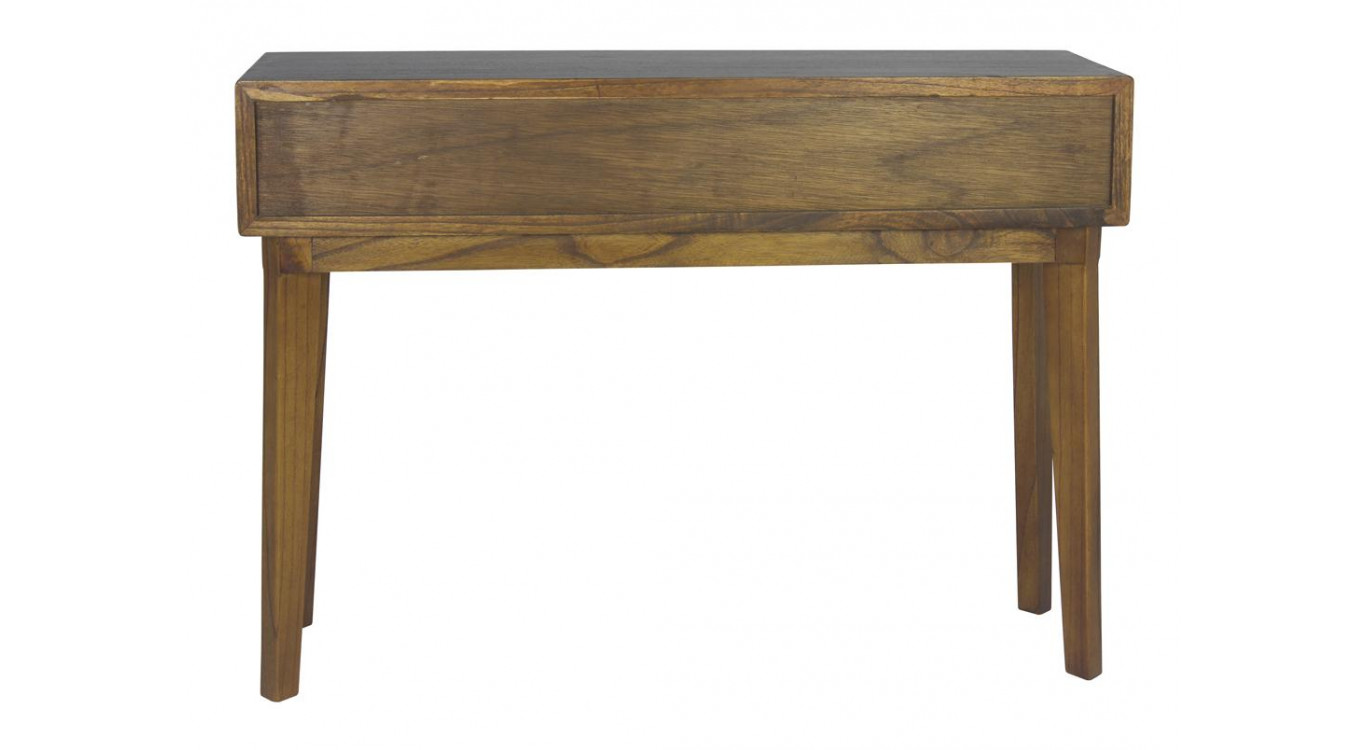 Console 3 Tiroirs Bois Bronze Marron 110x30x80cm