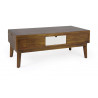 Table Basse 2 Tiroirs Bois Bronze Marron 115x60x45cm