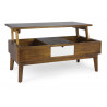 Table Basse 2 Tiroirs Bois Bronze Marron 115x60x45cm