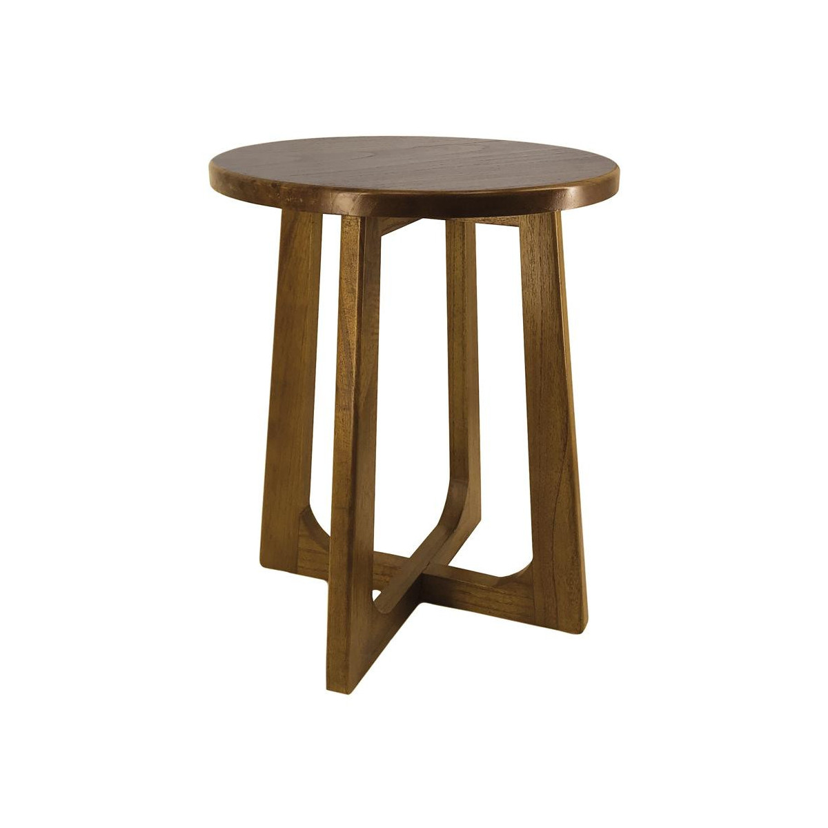 Console ronde Bois Marron 45x45x55cm