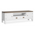 Soporte TV 3 Cajones Madera Bronce Blanco 150x40x50cm