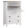 Commode 6 TIiroirs Bois Bronze Blanc 90x45x135cm