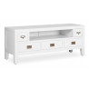 Meuble TV 3 Tiroirs Bois Bronze Blanc 125x40x50cm