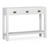 Console 3 Tiroirs Bois Bronze Blanc 110x30x80cm