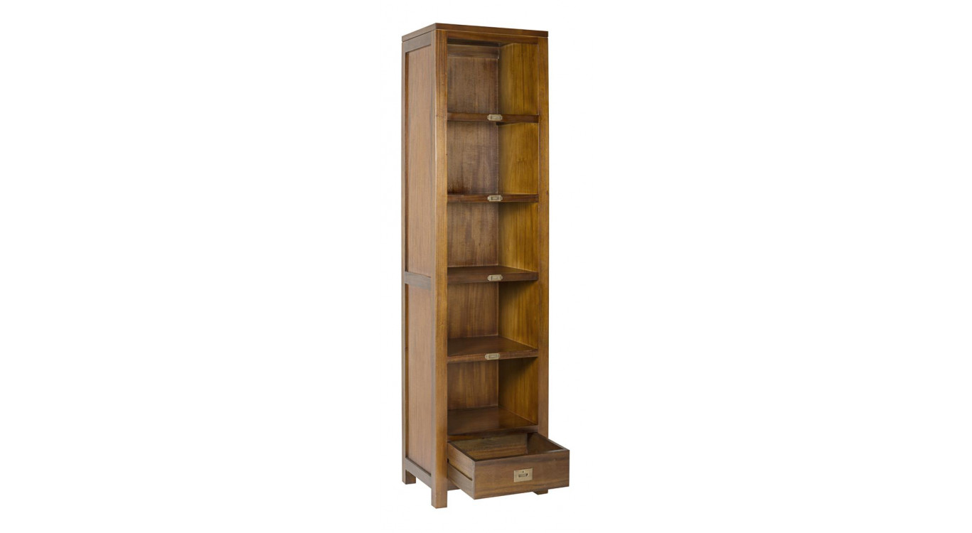 Bücherregal 1 Schublade Holz Bronze Braun 50x40x190cm