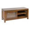 Meuble TV 3 Tiroirs Bois Bronze Marron 115x40x50cm