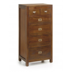 Chiffonnier 6 Schubladen Holz Bronze Braun 60x40x120cm