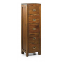 Chiffonnier 5 Schubladen Holz Bronze Braun 36x30x120cm