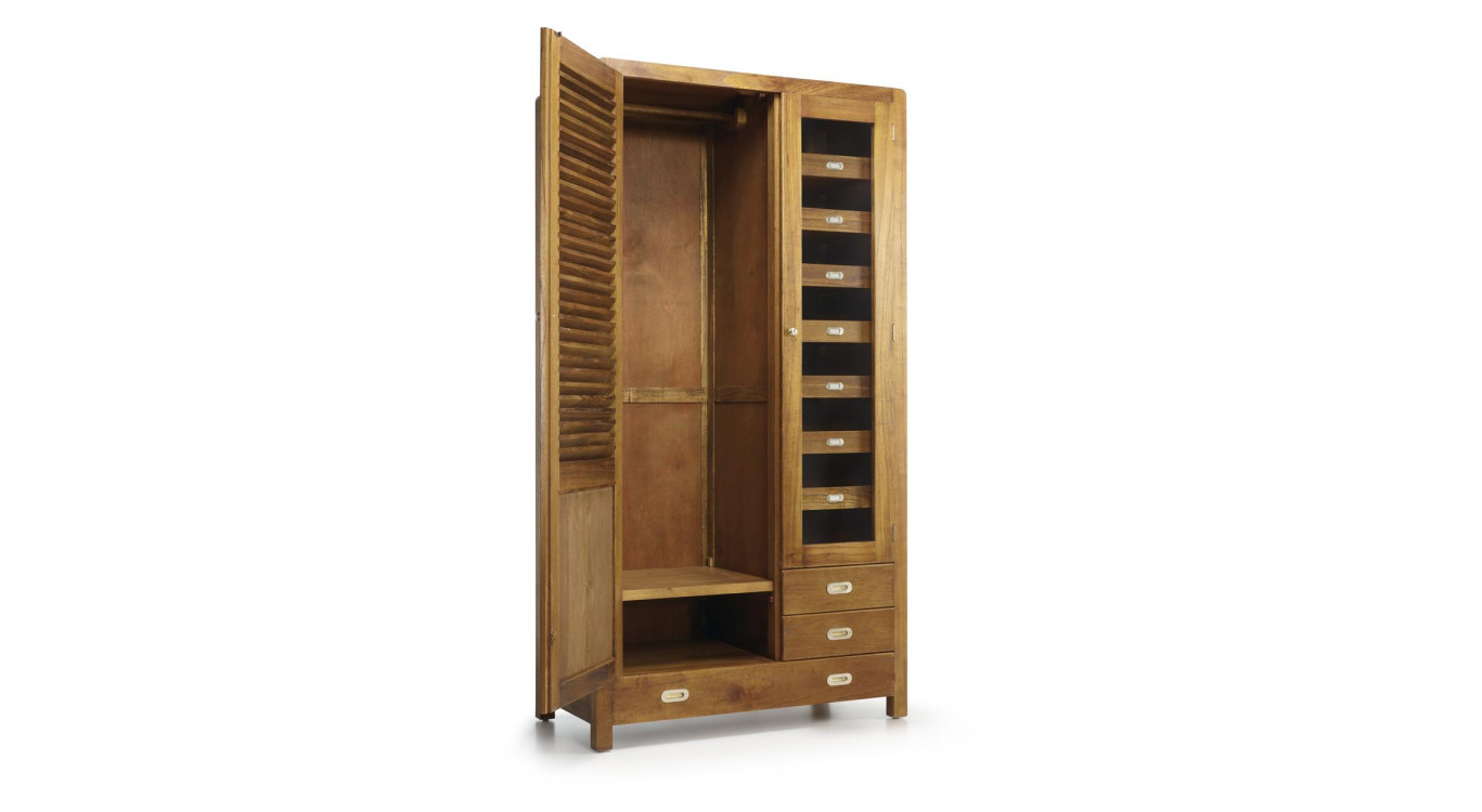 Armoire Bois Bronze Marron 105x55x200cm