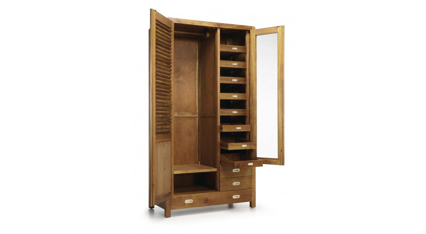 Armoire Bois Bronze Marron 105x55x200cm